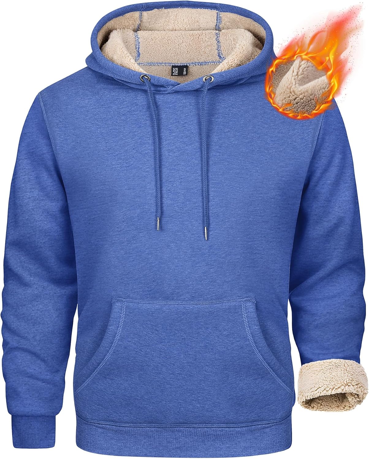 MAGCOMSEN Men's Heavy Hoodie Sherpa Fleece Lined Pullover