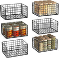 X-cosrack Metal Wire Pantry Baskets 6-Pack - Foldable Storage Solution