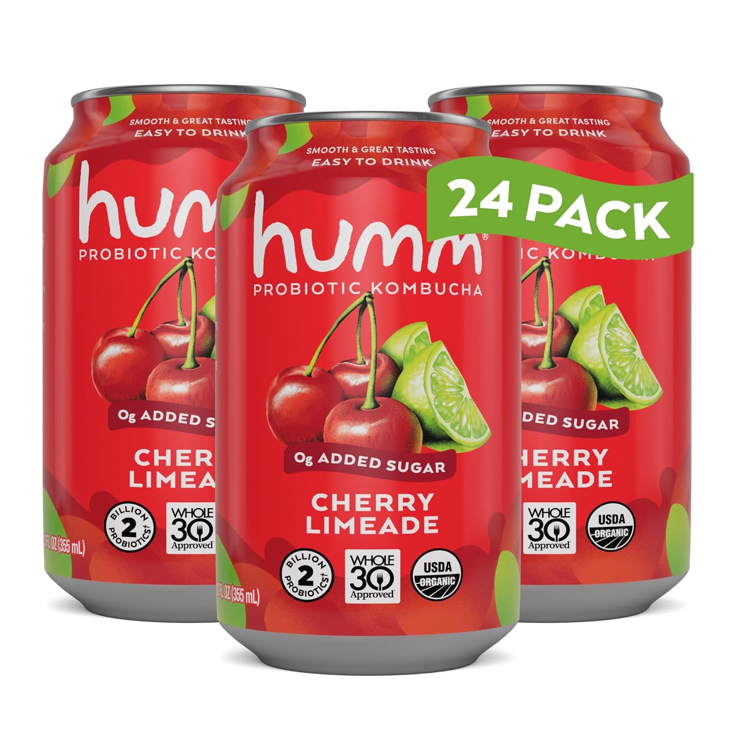 Humm Whole30 Approved Kombucha Cherry Limeade 24 Pack Review