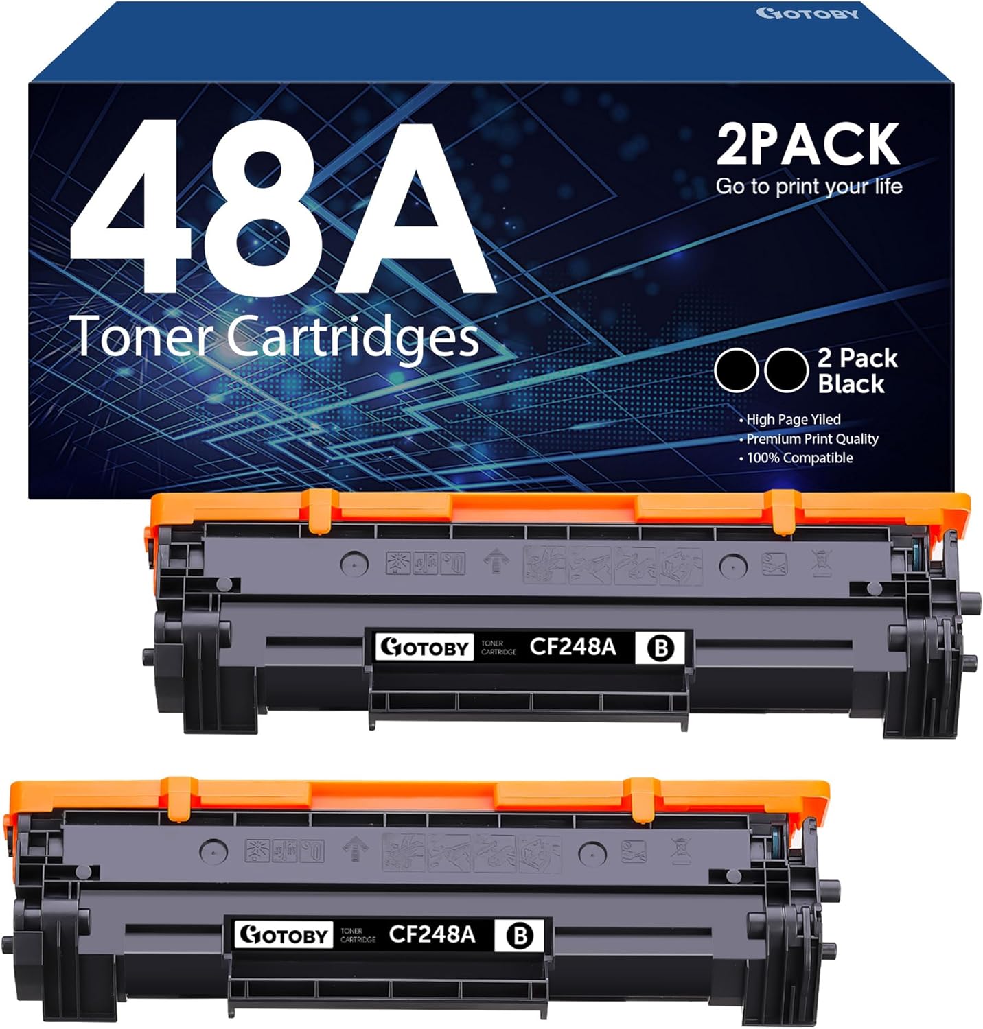 Compatible Toner Cartridge Replacement for HP 48A CF248A - 2 Pack