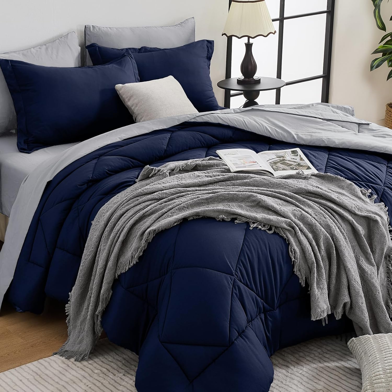 HEVUMYI King Comforter Set - Ultra Soft 7-Piece Bedding Set