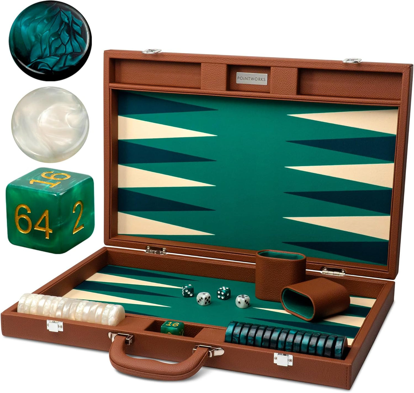 19 Inch Premium Backgammon Set for Adults - Travel Friendly