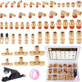 56 Pcs Brass DOT Air Line Fittings Kit - Complete Repair Set