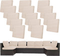 14Pcs Stretch Patio Cushion Covers for Outdoor Sofa - Elastic Fit