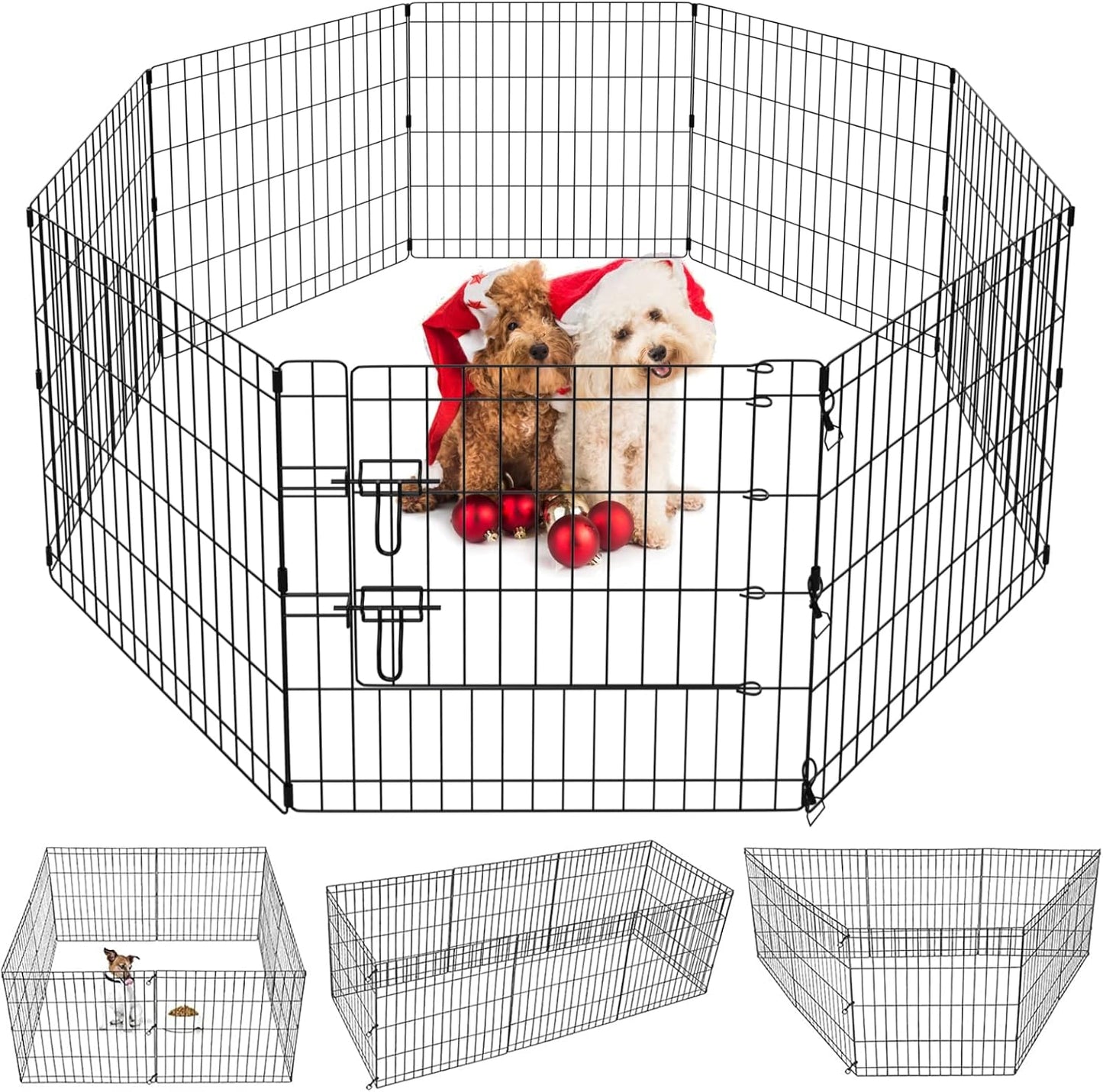 Artmalle Puppy Pet Playpen 8 Panel 24 Inch for Pets