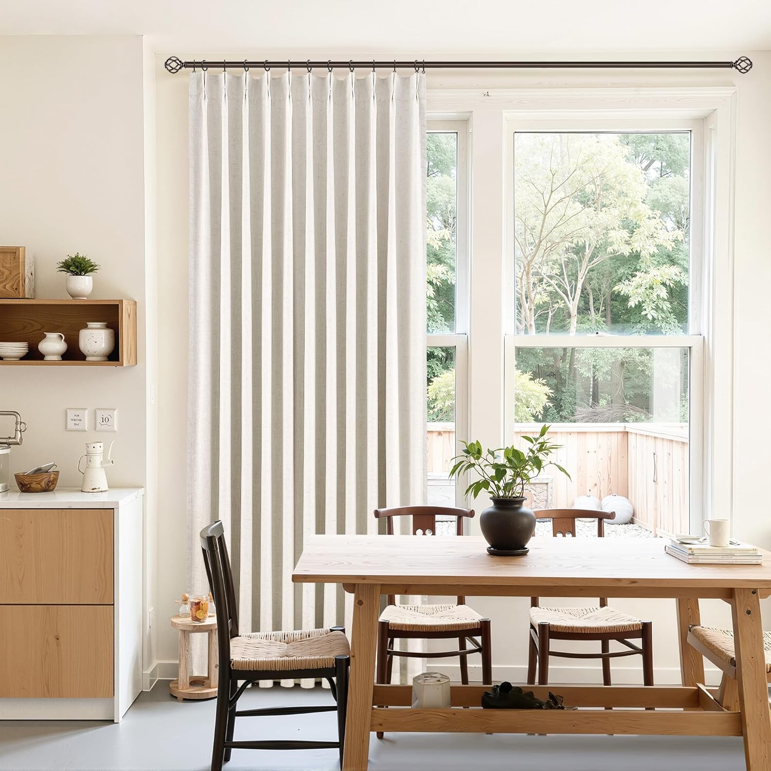 100% Pinch Pleated Linen Blackout Curtains for Elegant Rooms