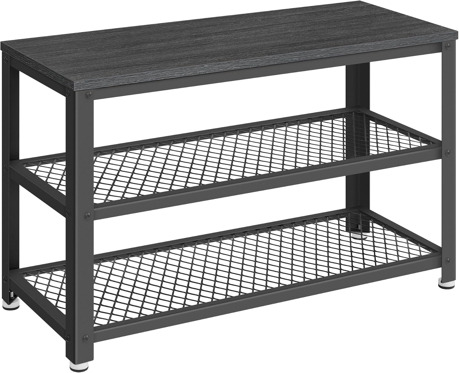 VASAGLE 3-Tier Shoe Rack with Metal Mesh Shelves for Entryway