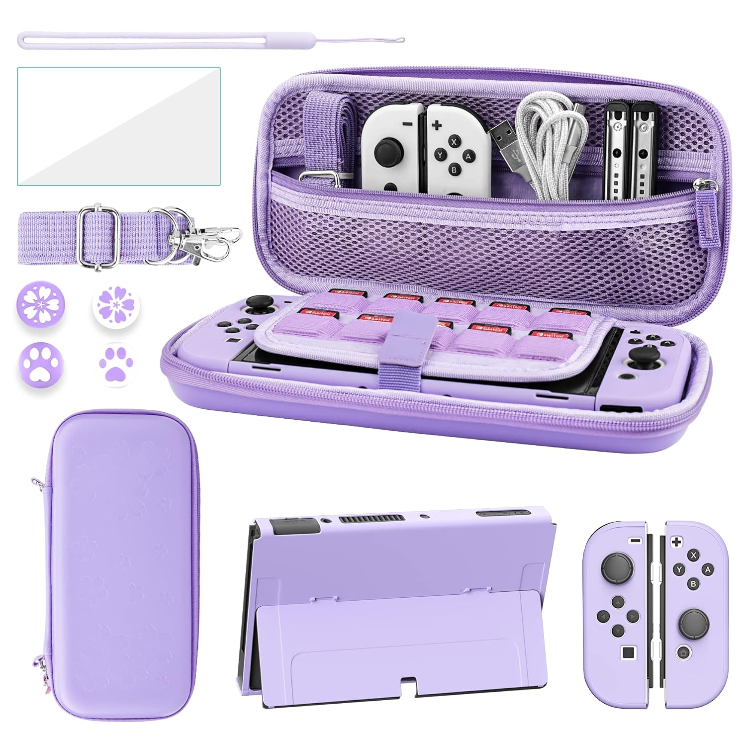 FANPL Case Bundle for Nintendo Switch OLED - Purple Accessories