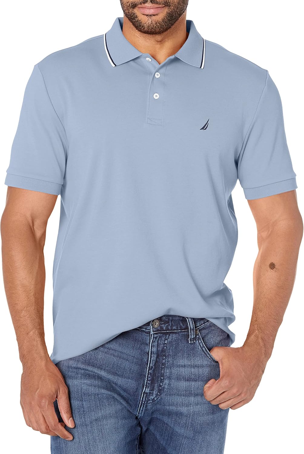 Nautica Men's Classic Fit Short Sleeve Polo Shirt for Comfort