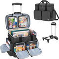 CURMIO Rolling Scrapbook Tote on Wheels - Spacious Rolling Craft Bag