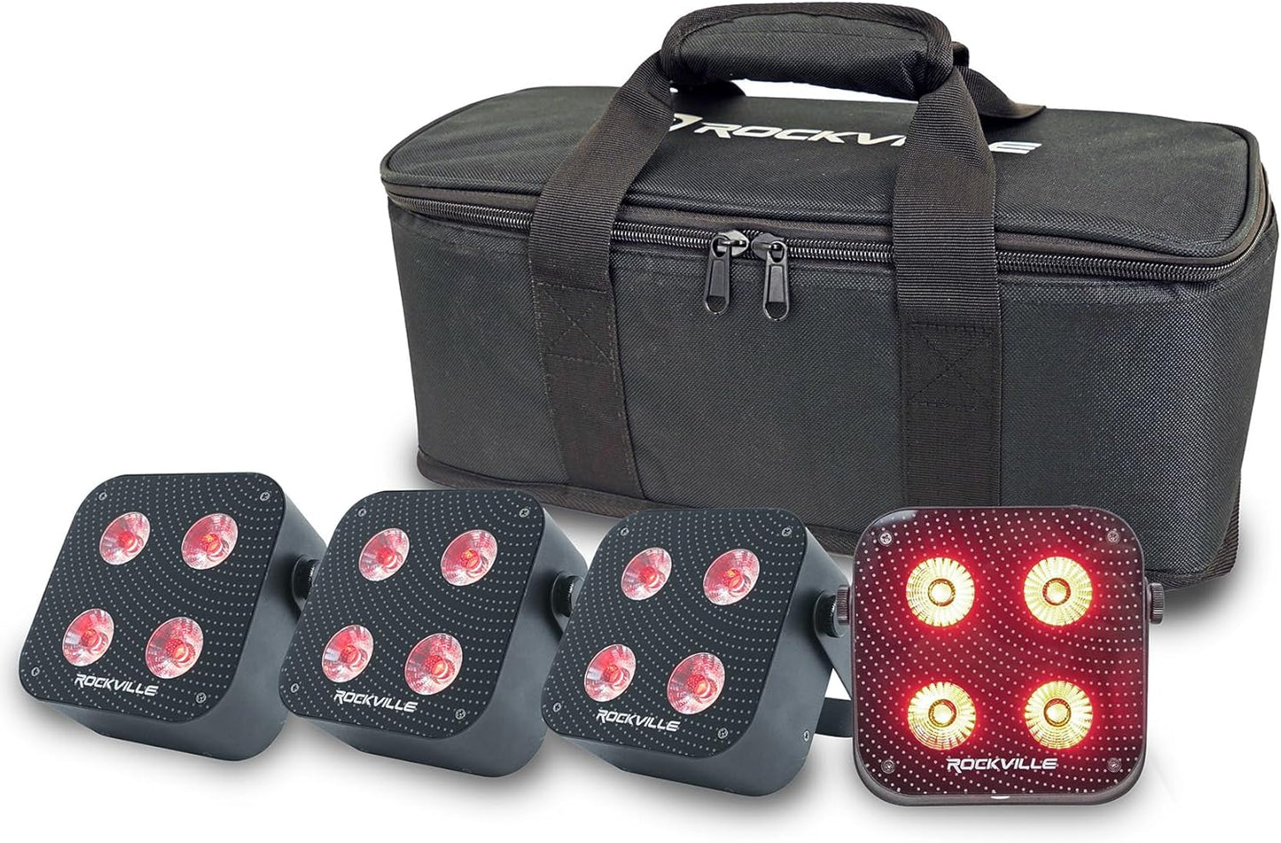 Rockville MINI RF4 V2 Black LED Wash Up Light for Parties