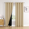 Beige 52 x 72 in Blackout Curtains - 2-Panel Double Layer Set