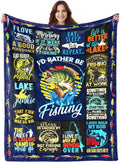 Fishing Gifts for Men Boys Soft Flannel Fishing Throw Blanket 80x60