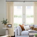 Light Filtering Pinch Pleat Linen Curtains 102 in Long - Tailored