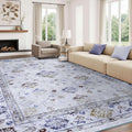 FinRec 6x9 Vintage Floral Rug for Living Room - Washable, Low Pile