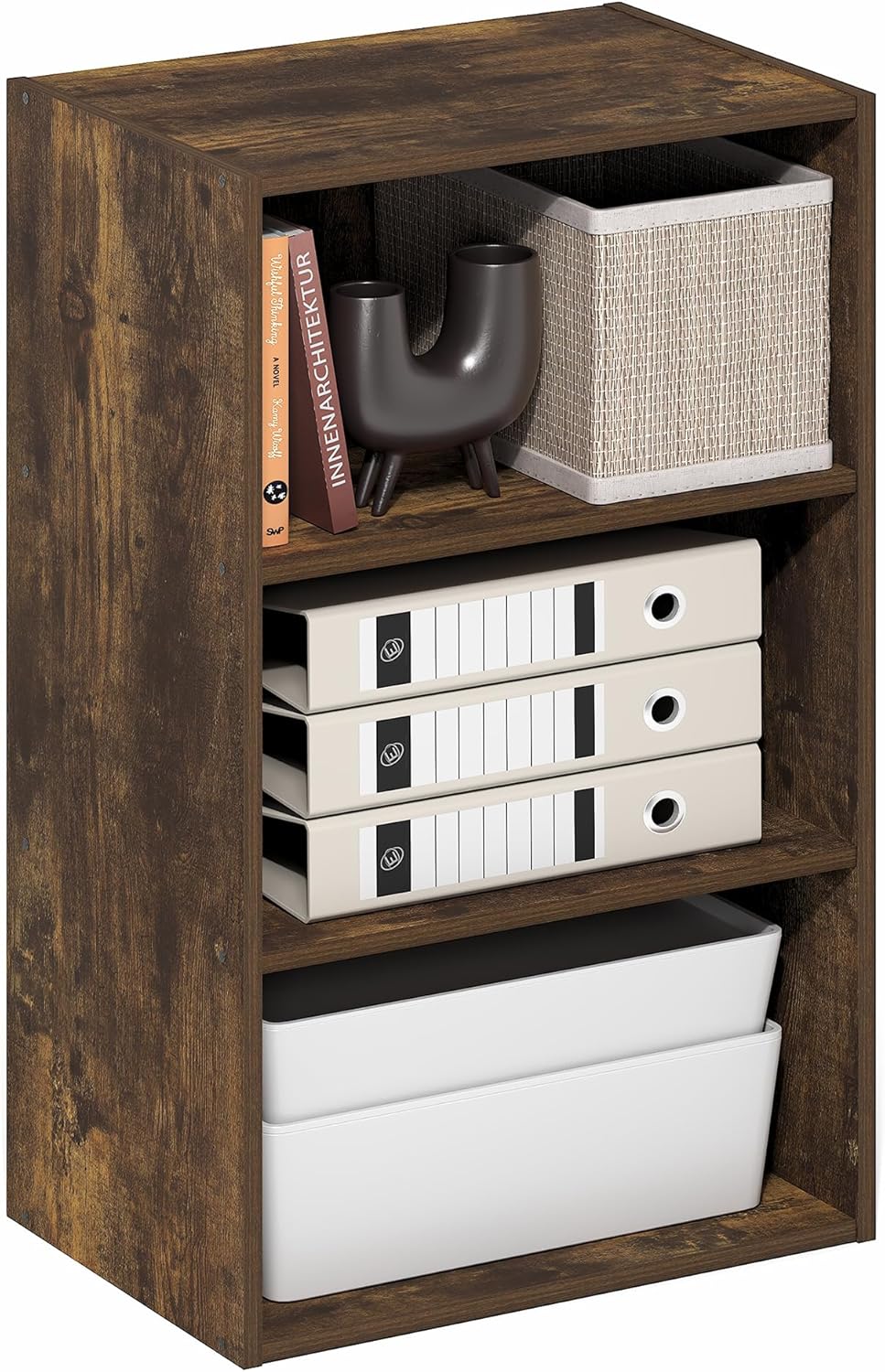 Furinno Basic Book Shelf - 3-Tier Cube Storage Organizer