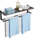 Double Towel Racks for Bathroom 32 in - Double Towel Bar with Shelf