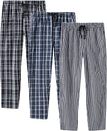 Men's Cotton Plaid Pajama Pants - Lightweight Lounge Sleep Bottoms