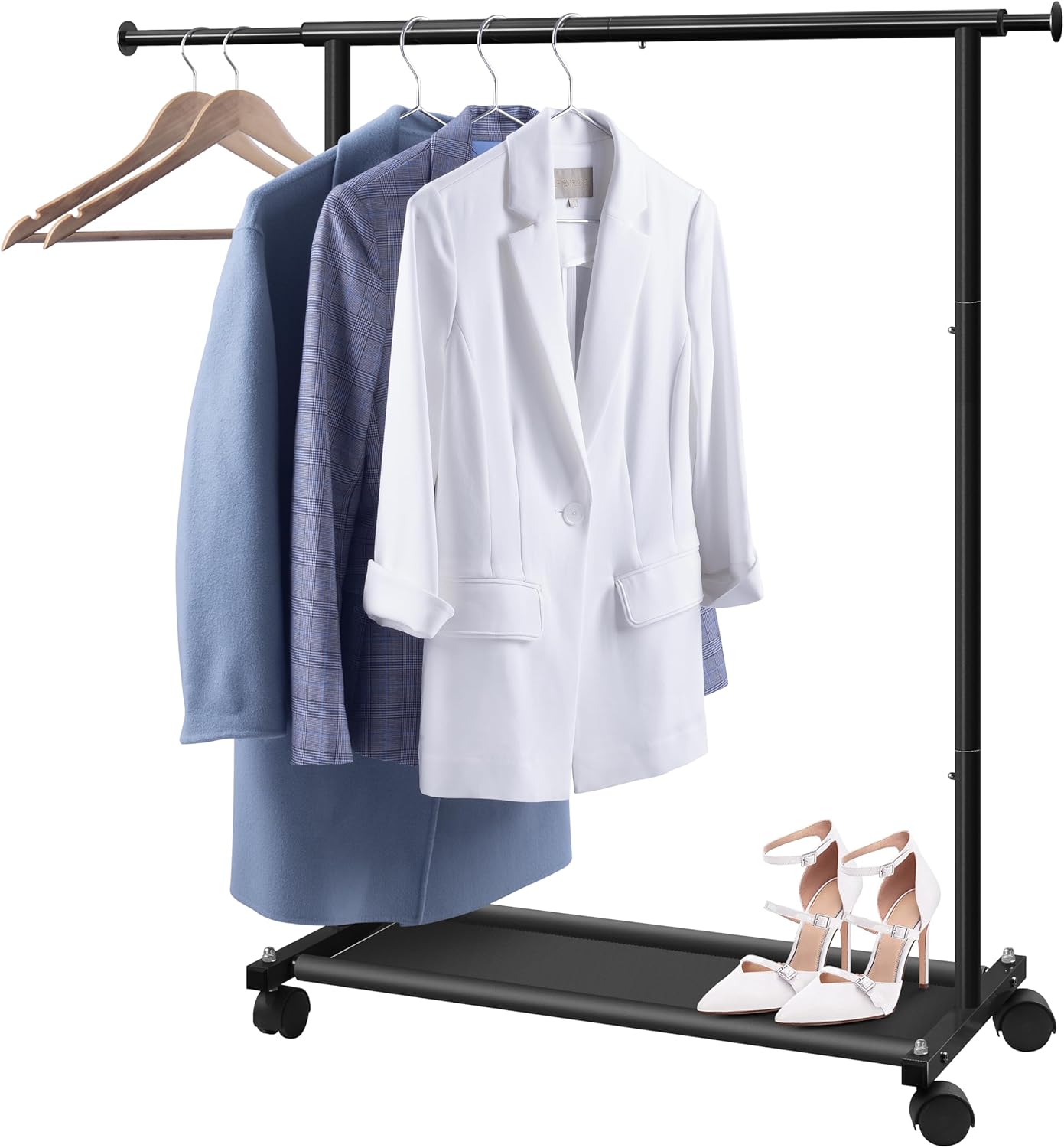 MISSLO Short Clothing Racks for Hanging Clothes with Shelves