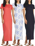 Plus Size Women's Casual Maxi Dresses 3-Pack - Versatile Everyday Slit