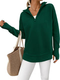 PRETTYGARDEN Long Sleeve Quarter Zip Pullover Sweater (Style WZZC)