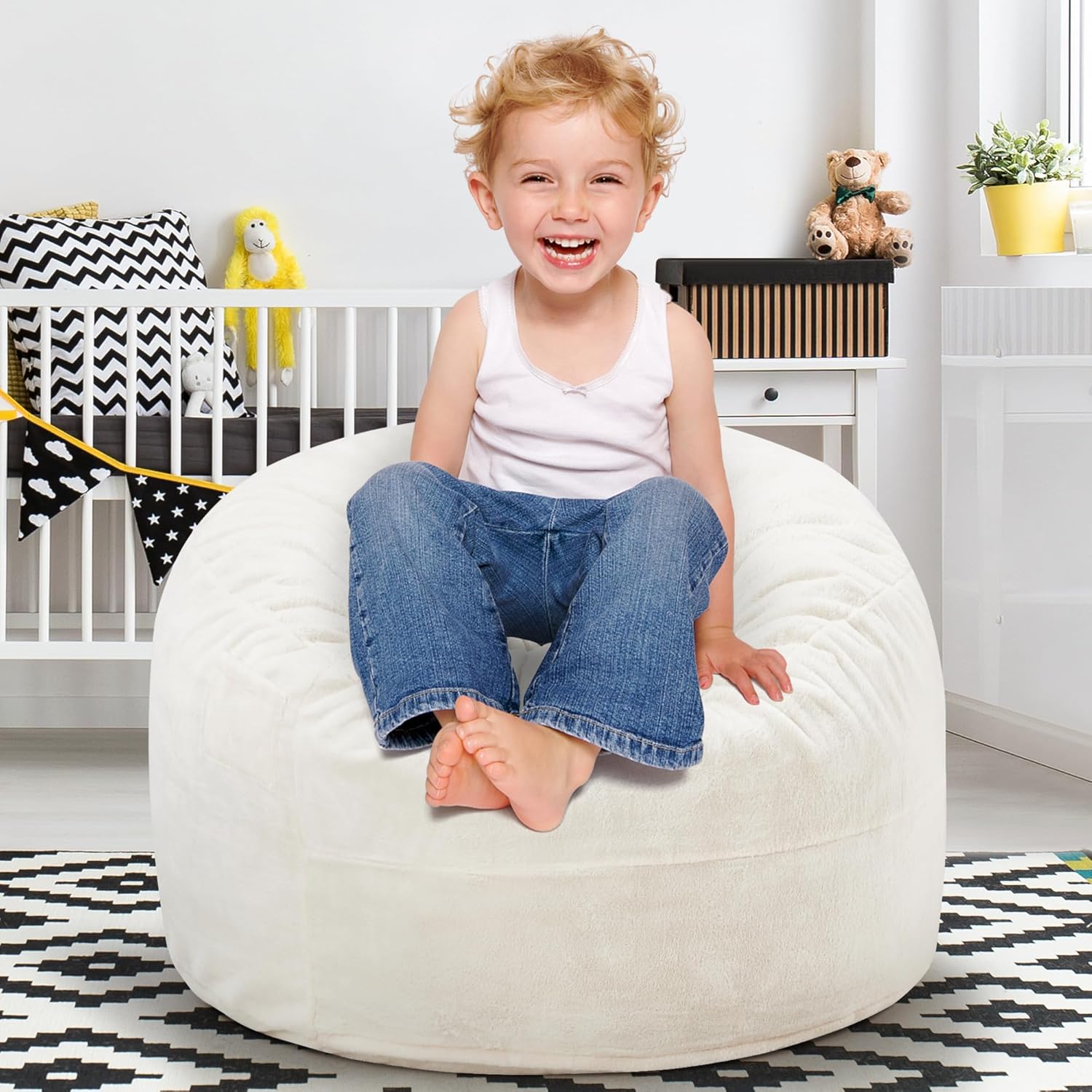 Hobestluk 2.5FT Bean Bag Chair with Memory Foam for Kids