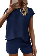 Ekouaer Women's Pajamas Cap Sleeve Knit Lounge Set for Comfort