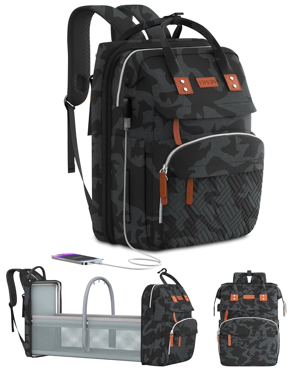 Diaper Bag Backpack with Changing Station - Large Camo Design