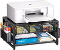 Metal Printer Stand with Storage Drawer and Pen Holders for Desk