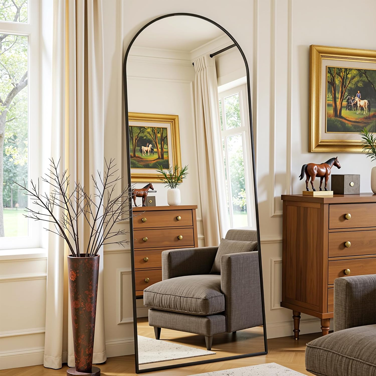 Full Length Mirror 59in Arched Design for Elegant Spaces