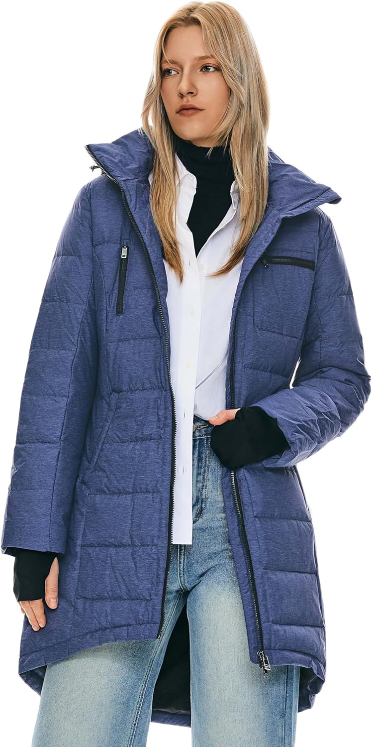 Orolay Women's Winter Down Jacket Long Quilted Puffer Coat