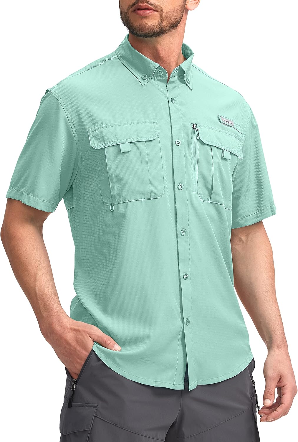Pudolla Men's Fishing Shirts with UPF50+ Protection and Pockets