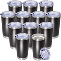 20 oz Stainless Steel Travel Tumblers with Lid - 12 Pack Set