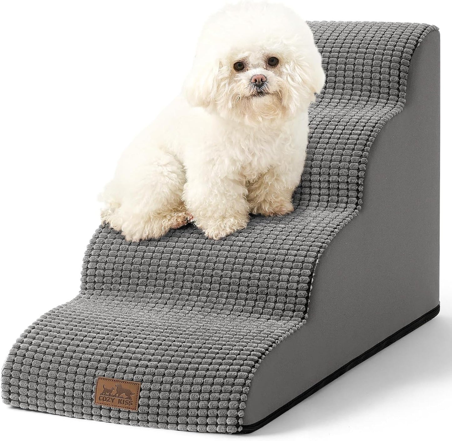 Dog Stairs for Small Dogs - Curved Foam Step for Pets
