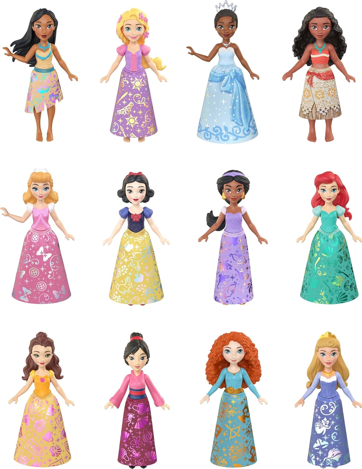 Ultimate Princess Pack with 12 Small Posable Dolls for Kids