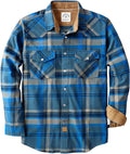 Flannel Shirt for Men Long Sleeve Cotton Western Pearl Snap - Cozy Fit