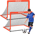 2 Pack 4 ft x 3 ft Soccer Goal Net Set - Portable Practice Goals