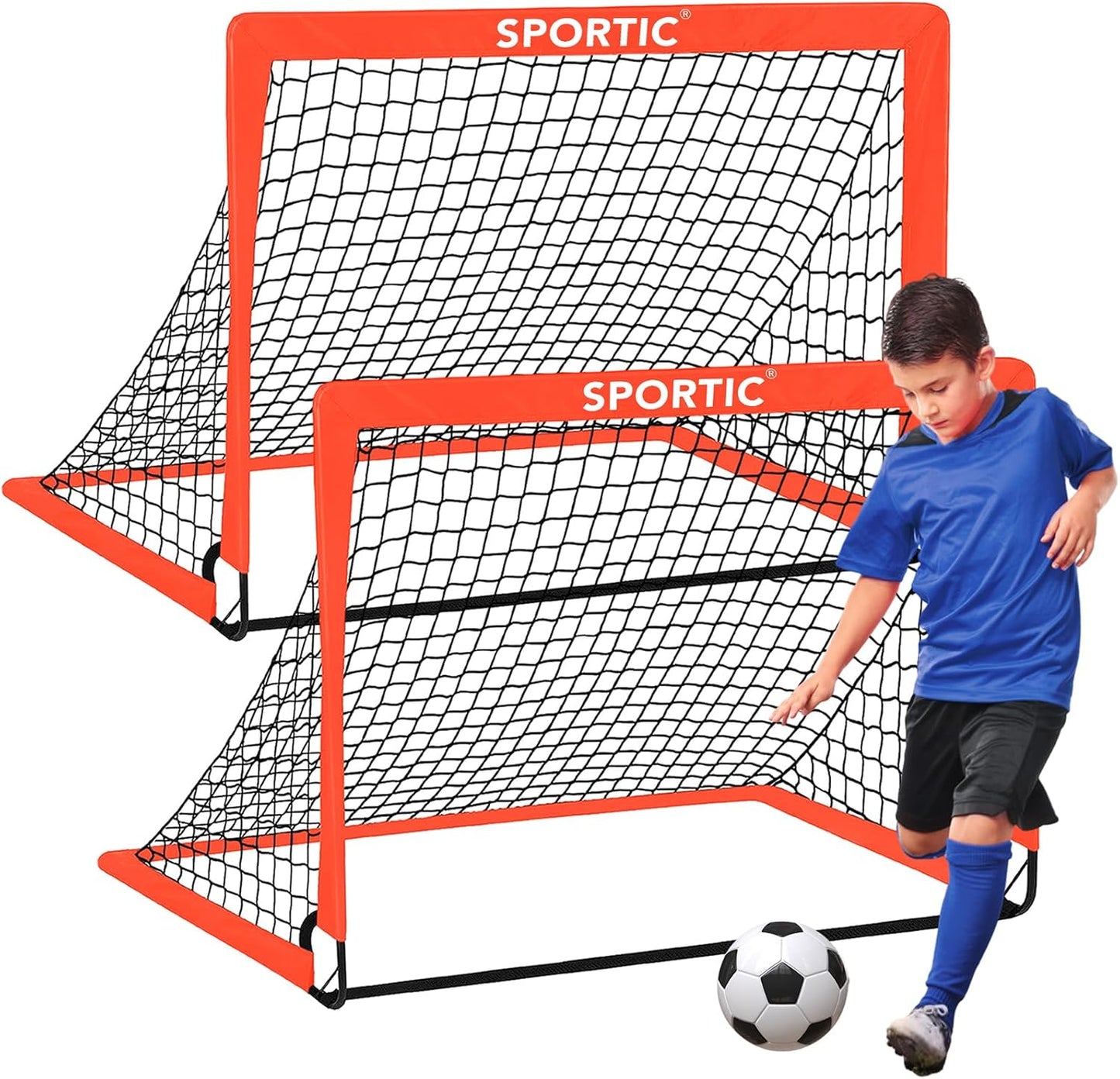 2 Pack 4ft x 3ft Soccer Goal Net Set for Kids Practice Fun