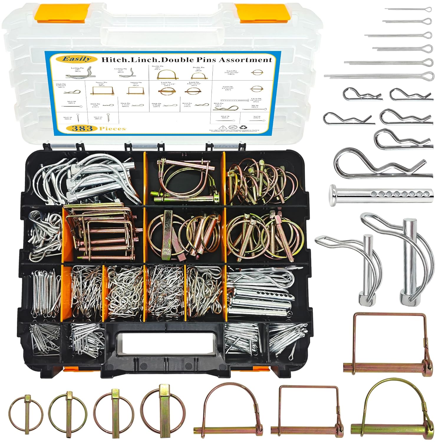 383 PCS Heavy Duty Pin Assortment Kit for Trucks and Trailers
