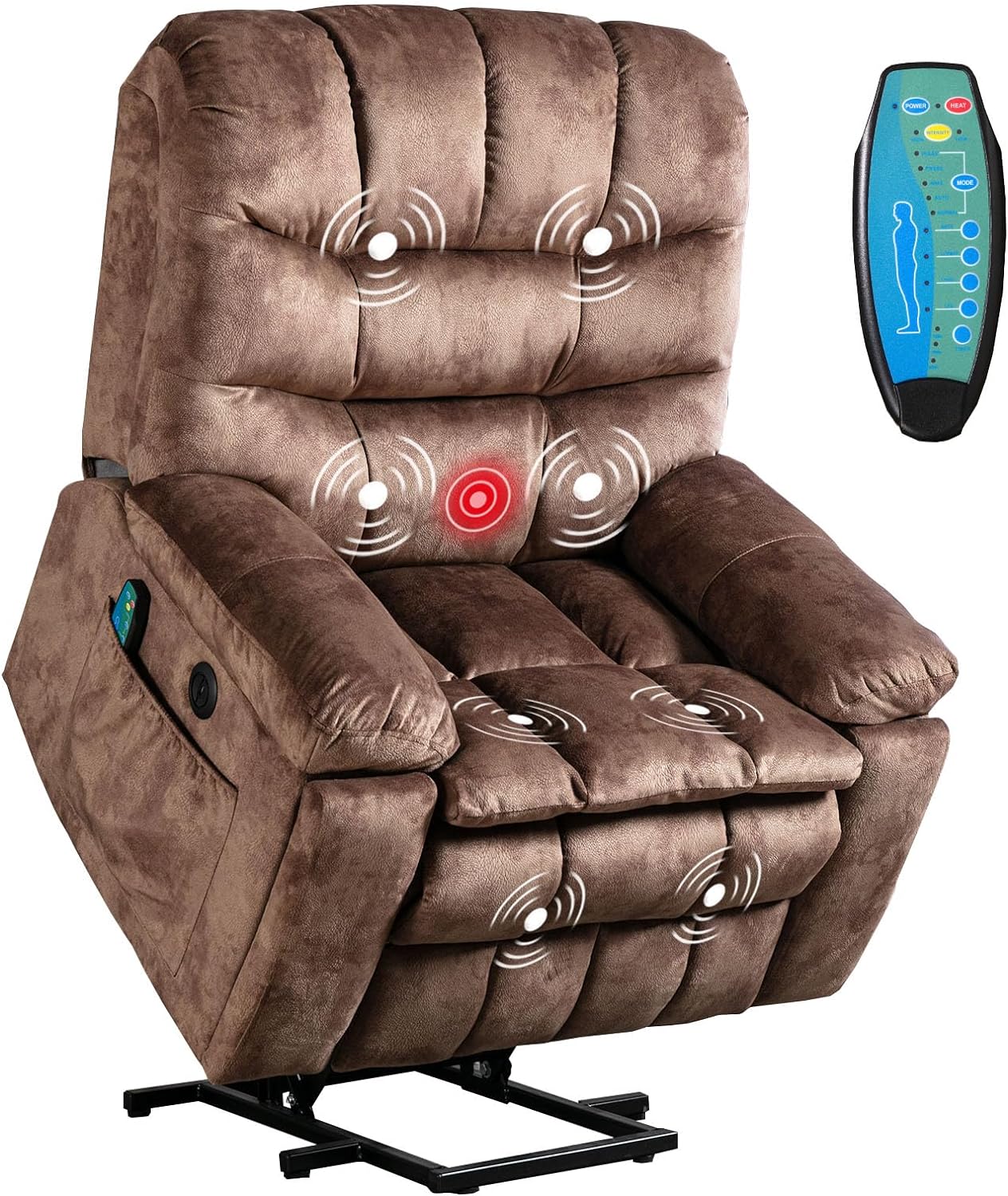 Phoenix Home Power Lift Recliner: Massage & Heat