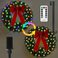24in Prelit Christmas Wreath with Remote and Timer - Ready to Hang