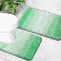 Green Microfiber Bath Rug Set 2 Piece - Plush Absorbent Mats
