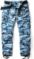 Men's Camo Cargo Work Pants 100% Cotton Ripstop - 8 Pockets