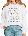 Cuppa Tee Unisex Floral Sweatshirt - It Is Well With My Soul