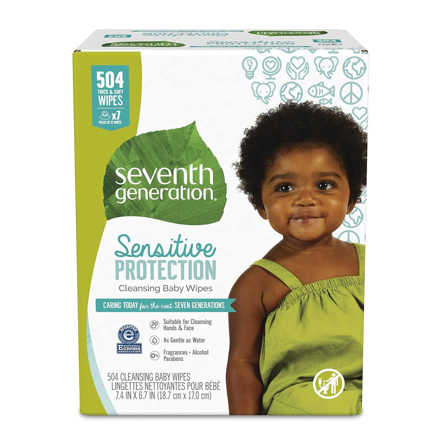 Seventh Gen Baby Wipes: Sensitive Protection, 72ct x 7