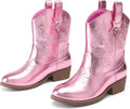 DREAM PAIRS Girls Cowgirl Boots with Embroidered Design for Kids