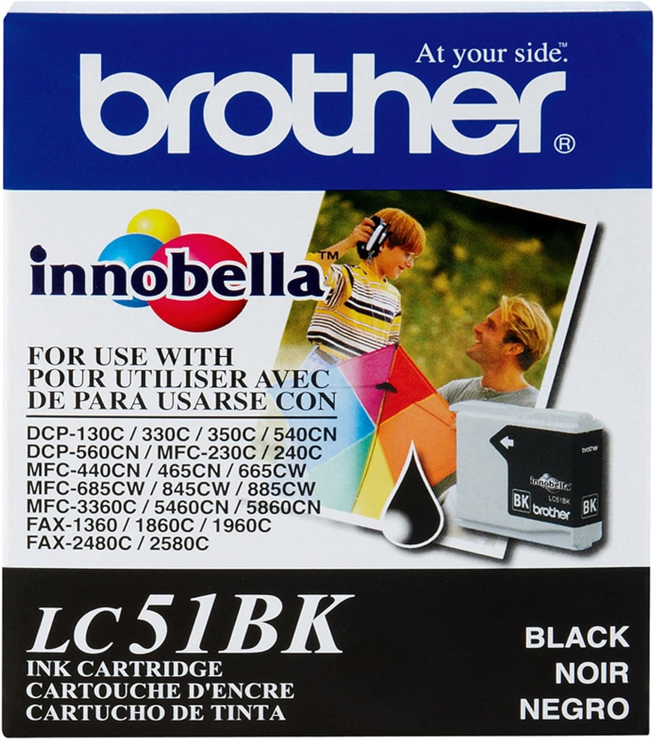 Brother Innobella LC51BK Black Ink Cartridge with 500 Page Yield