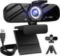 Crystal Clear Full HD Webcam - 1080P Video, Rotatable Tripod, Privacy Cover
