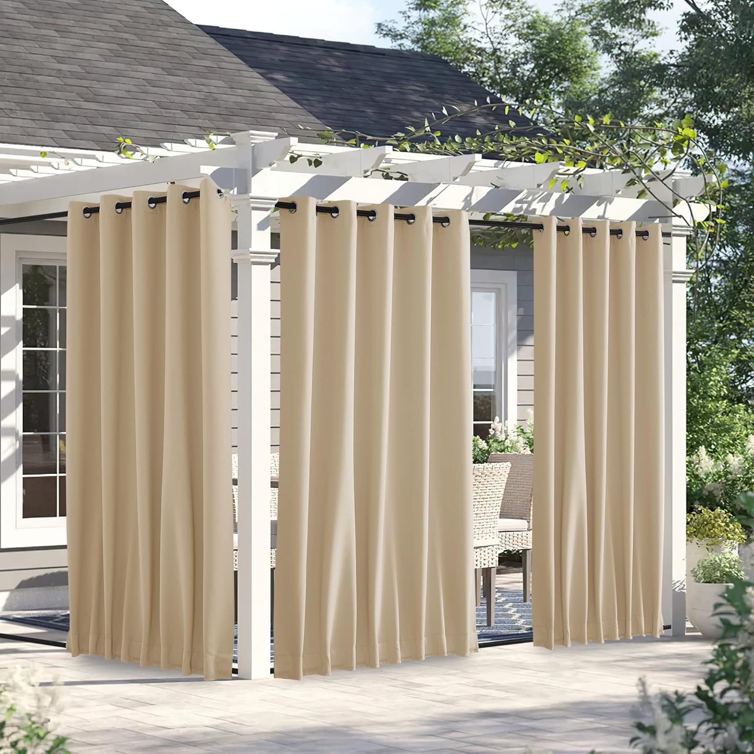 NICETOWN Outdoor Curtains for Patio Waterproof & Windproof