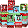 Christmas Cookie Tins 24 Pack - Vintage Tin Storage Boxes for Gifts